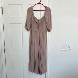 Midi Taupe Women's Dress for Photo Session
